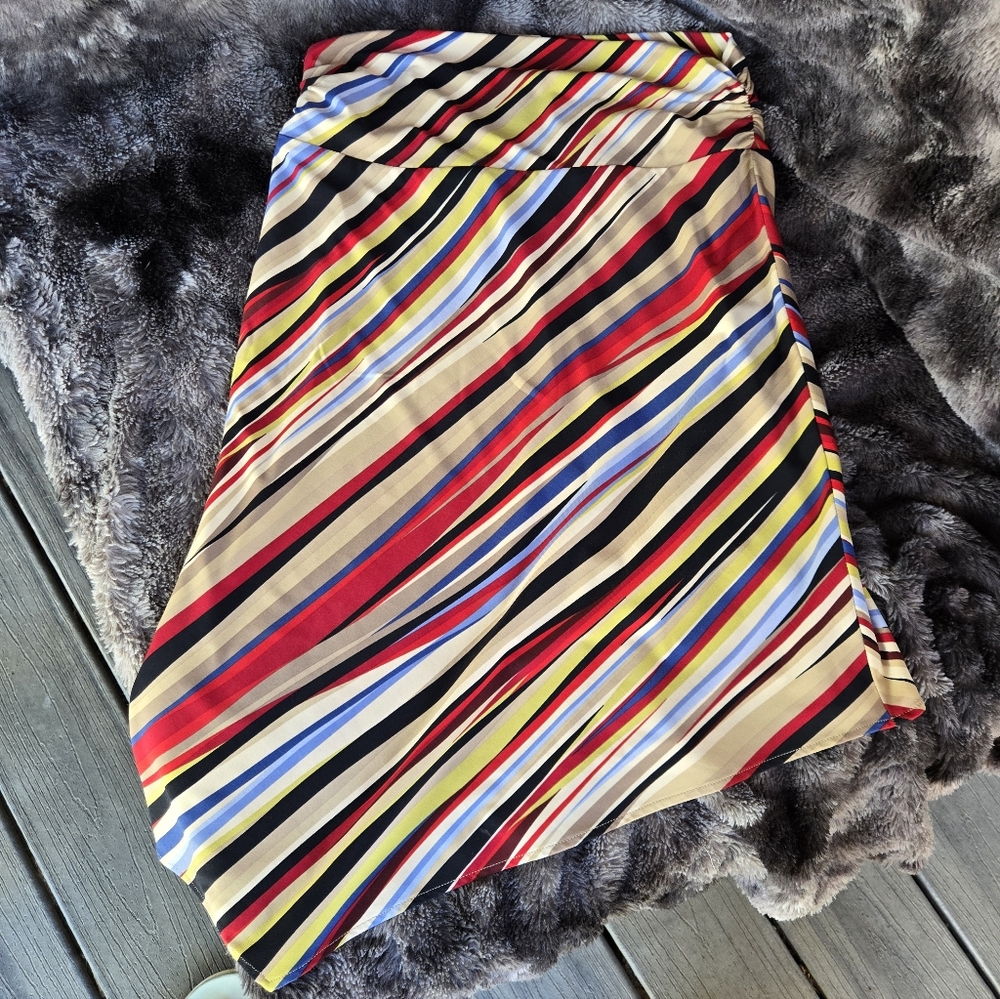 Bcbgmaxazria Multicolor Diagonal Stripe Midi Skir… - image 6